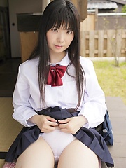 Young japanese girl Mirai Himeno posing outdoor