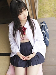 Young japanese girl Mirai Himeno posing outdoor