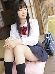Young japanese girl Mirai Himeno posing outdoor
