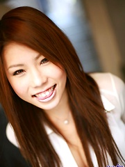 Naughty Haruka is a babe who likes showing her hairy pussy