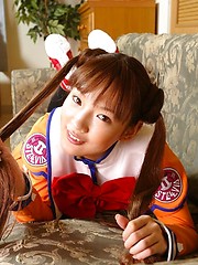 Asakura enjoys showing her sweet innocent look for her guys
