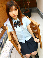 Naughty Miyo enjoys slutting it up in her highschool uniform