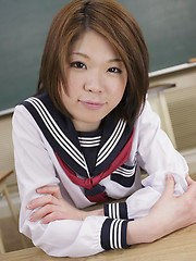 Solo japanese girl masturbation in the classroom