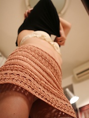 Brown-haired japanese in massage cabinet