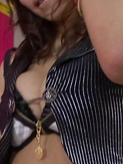 Ren Mizumori Asian is fucked with vibrator and licks phallus well