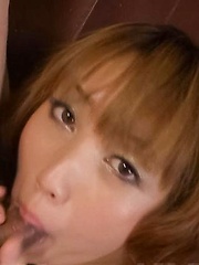 Yuki Mizuho Asian licks two dongs and sucks them with passion