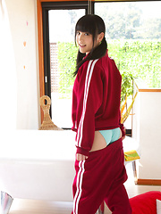 Yuri Hamada Asian slowly takes her sports equipment off for you