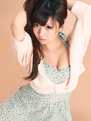 Mayuka Kuroda Asian in long socks and cute dress has big boobs