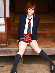 Azusa Itagaki Asian shows ass in panty under skirt on street