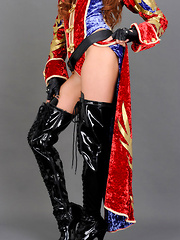 Sayuri Ono Asian poses so sexy in warrior suit and long boots