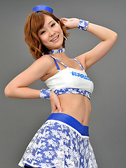 Ichika Nishimura Asian in long boots and short skirt is playful