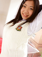 Miho Takai Asian in school uniform is very playful before classes