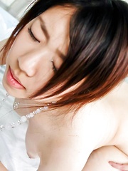 Yuri Hirayama Asian gets vibrator, cock and cum in her fuck hole