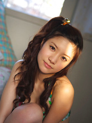 Cocoro Amachi Asian loves some sun heat on fit body in lingerie