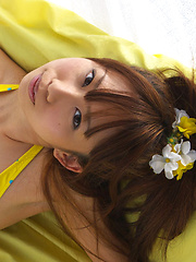 Satsuki Konichi Asian shows not only perfect curves but smile too