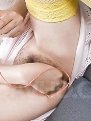 Naho Kojima Asian fucks with vibrator before getting shong in it