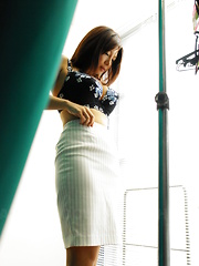 Brunette Sayuri Mikami gives head and titjob