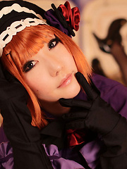 Saku Asian looks just like a doll in her mauve old times dress